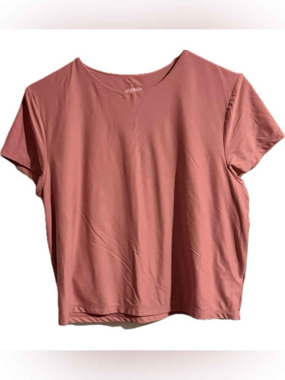Fitted Stretch Crop Top in Rose Pink (or "Butter Bliss") by Wild Fable